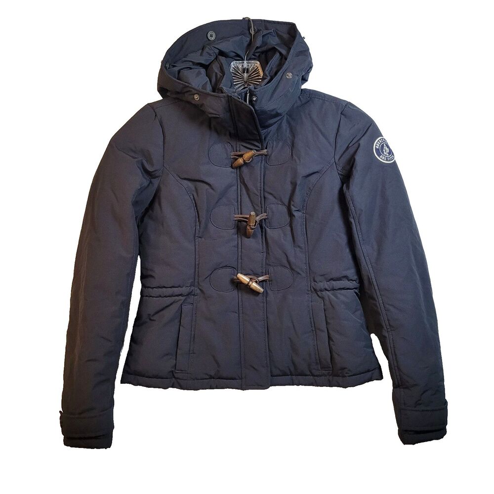 Vntg Y2K Abercrombie Fitch Coat Faux Fur Hood Toggle Parka Jacket Med (Fits Sm)